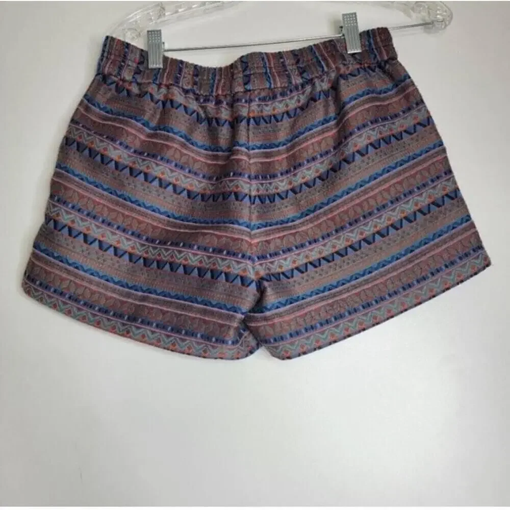 J.Crew Aztec Jacquard Boardwalk Pull On Shorts Multicolor Size 2